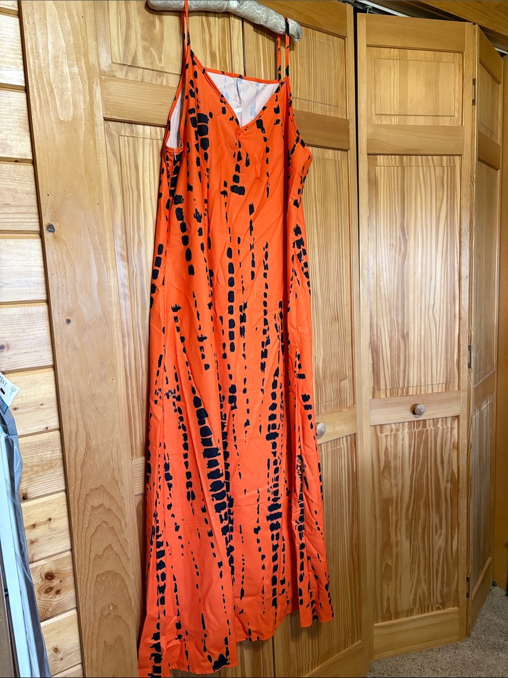 Orange and Black Slip Dress